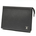 Louis Vuitton Black Taiga Leather Clutch Bag Pochette