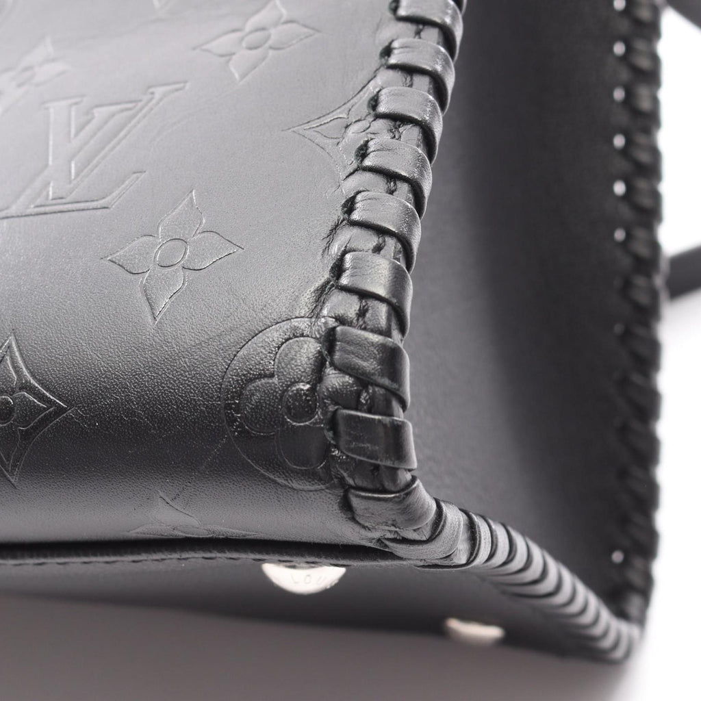 Louis Vuitton Black Leather Tote Bag