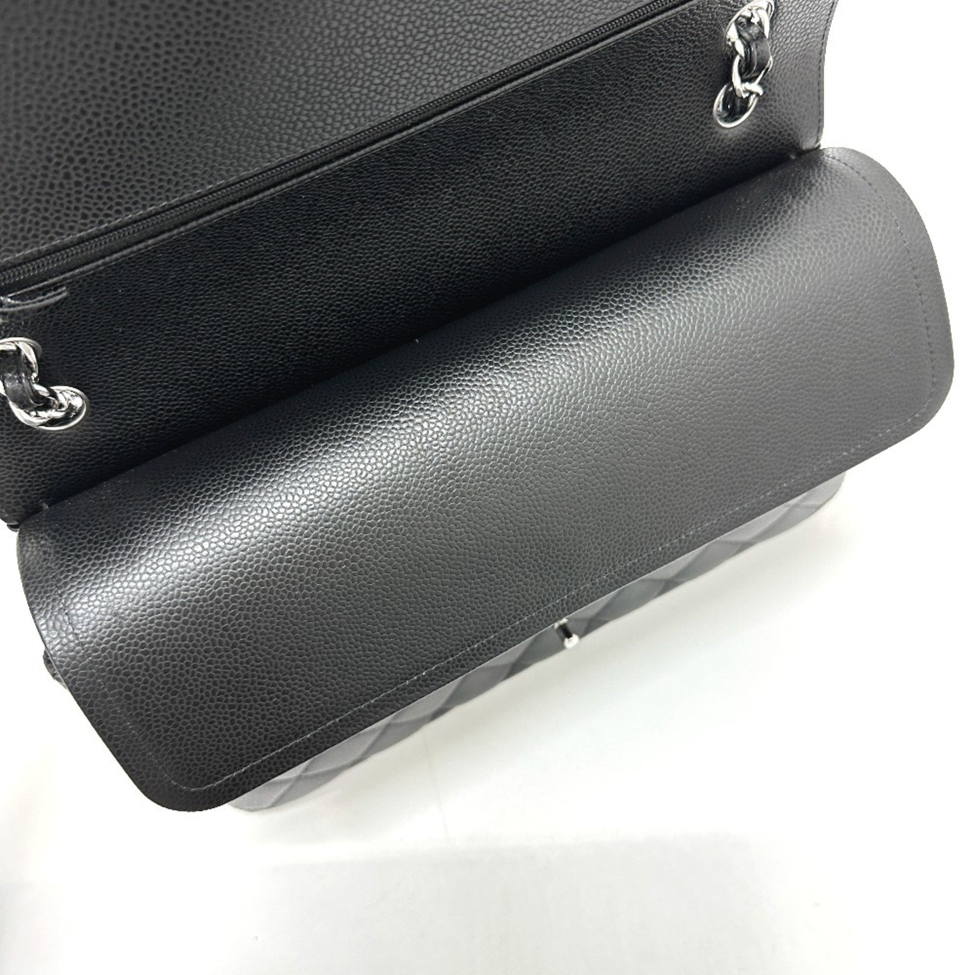 Chanel Black Grained Calfskin Shoulder Bag