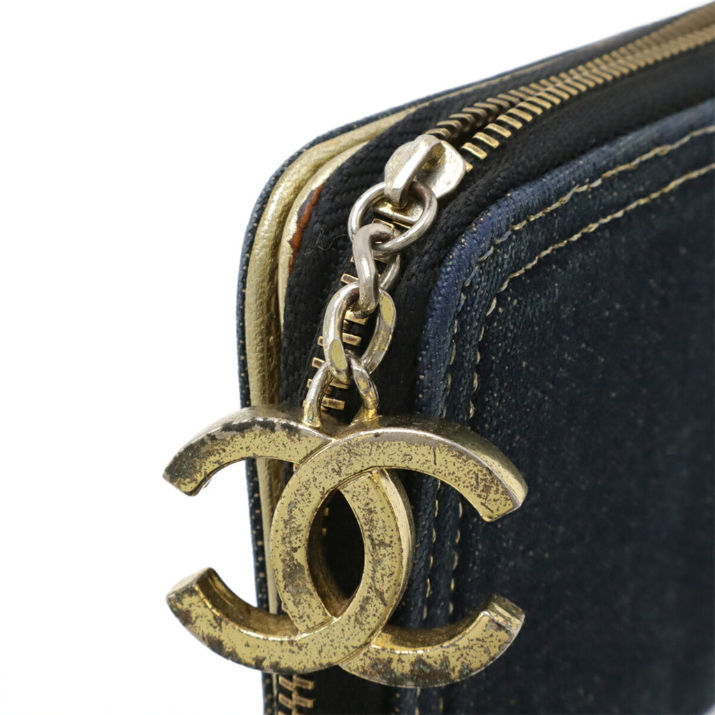 Chanel Denim Leather Long Wallet (Bi-Fold)