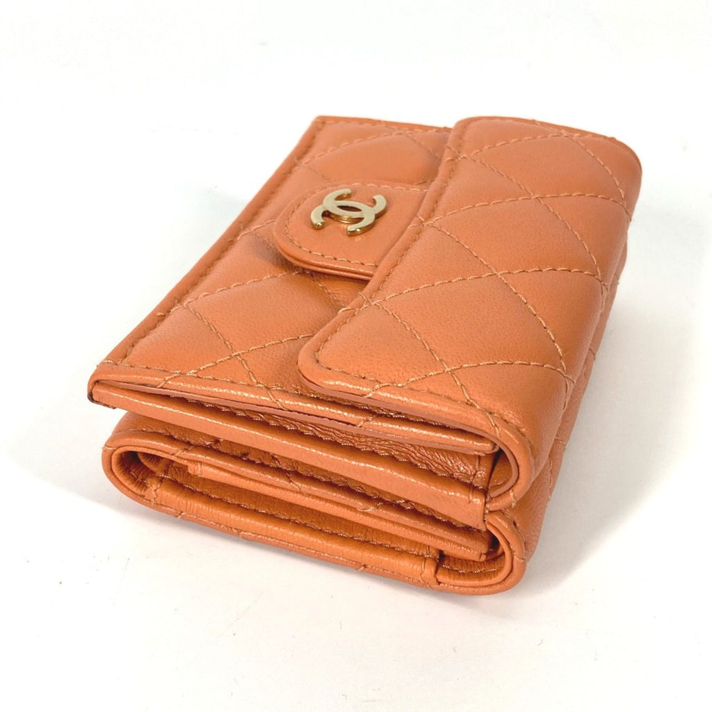 Chanel Orange Leather Wallet (Tri-Fold)
