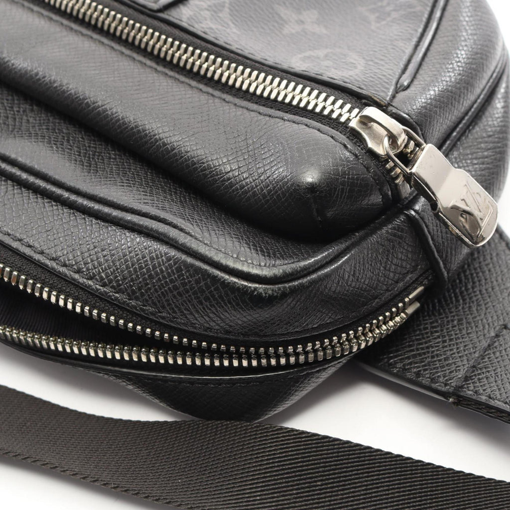 Louis Vuitton Black Coated Canvas Leather Fanny Pack Sling Bag