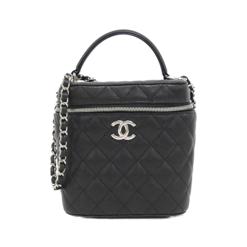 Chanel Black Grained Calfskin Shoulder Bag