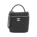 Chanel Black Grained Calfskin Shoulder Bag