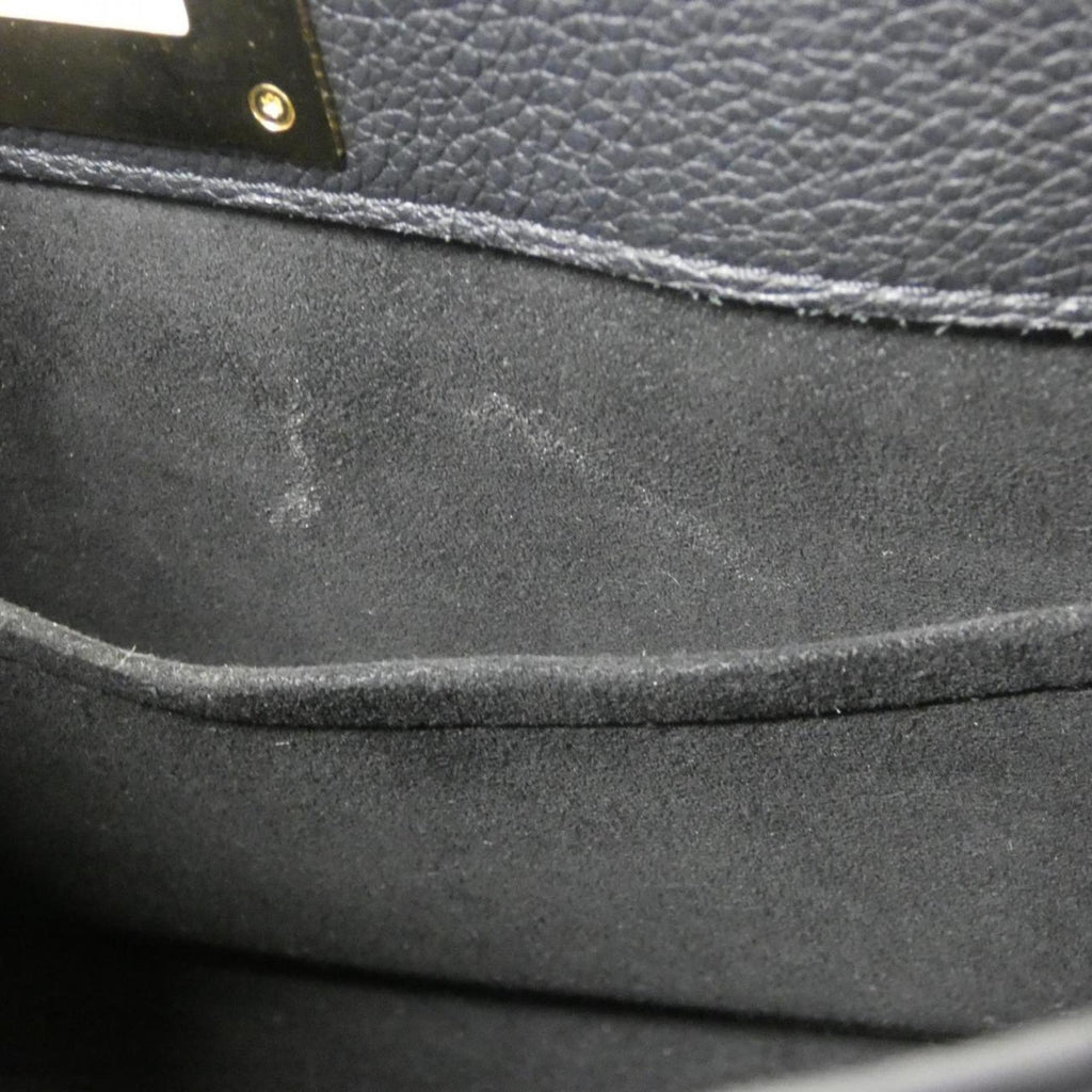 Louis Vuitton Black Leather Coated Canvas Handbag