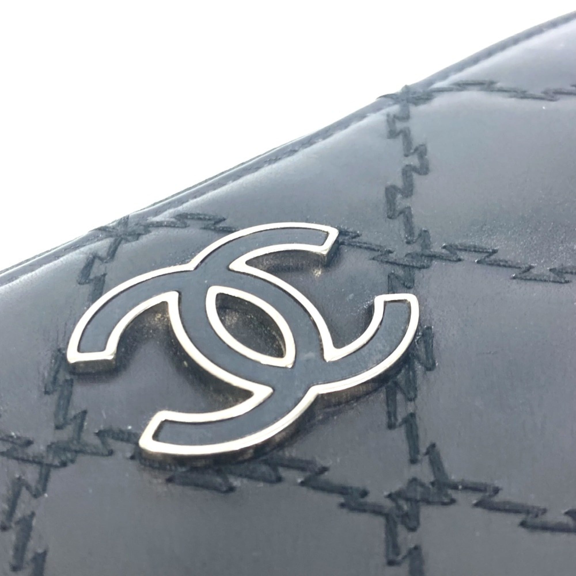 Chanel Black Leather Long Wallet (Bi-Fold)