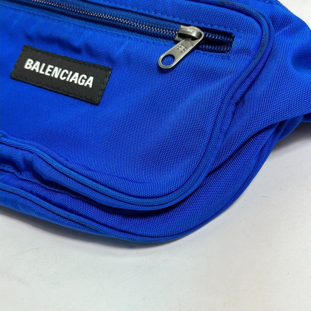 Balenciaga Black Blue Nylon Fanny Pack Shoulder Bag Sling