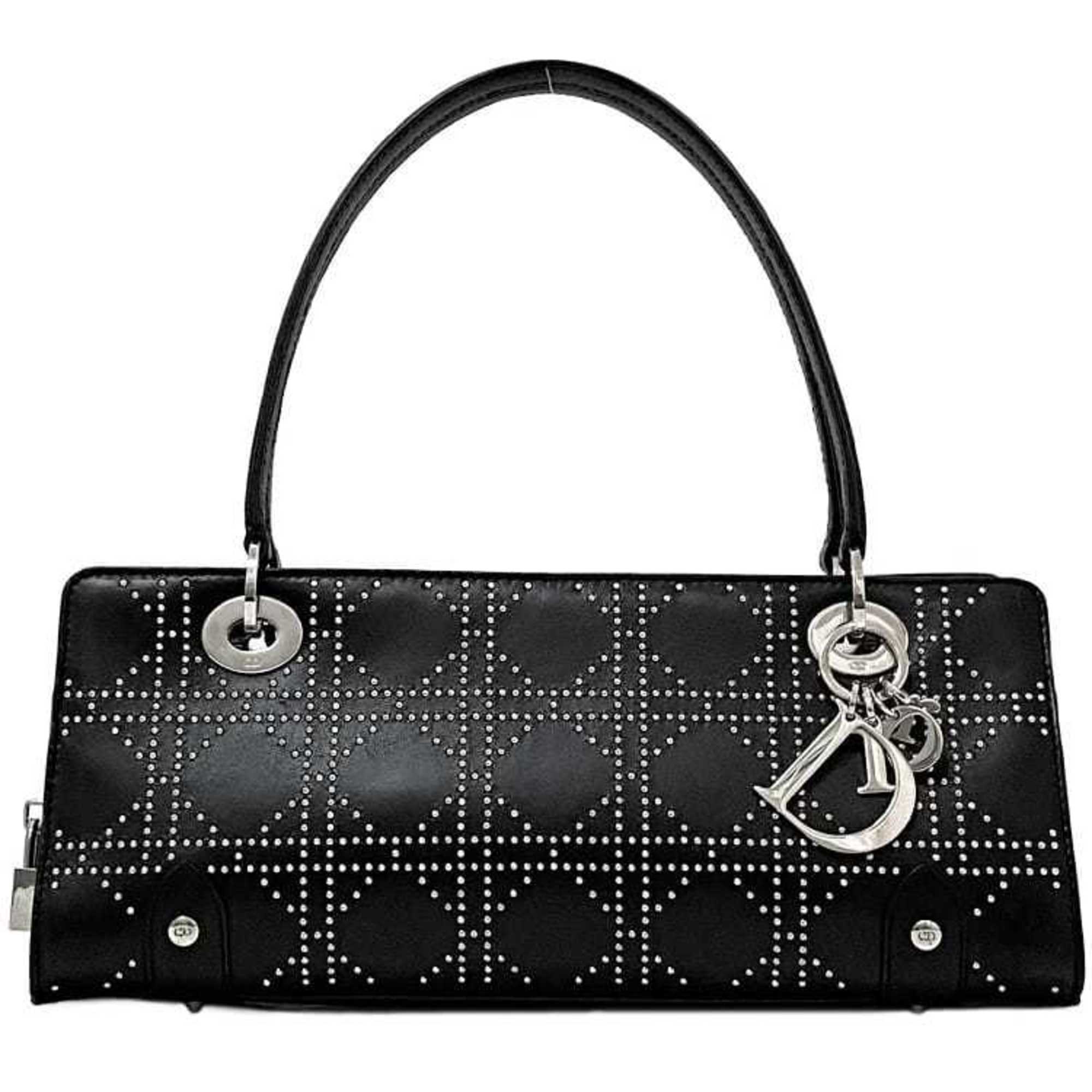 Christian Dior Black Leather Handbag Shoulder Bag (Pre-Owned)