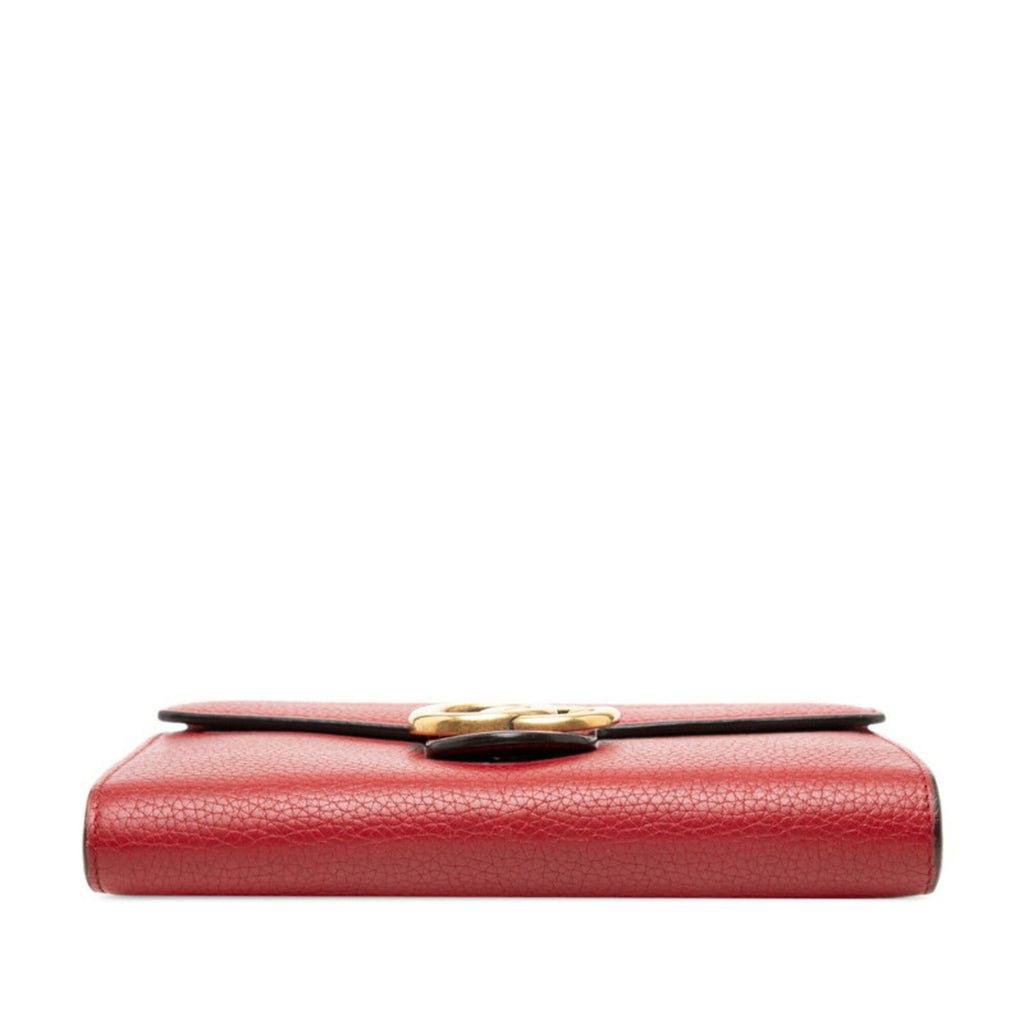 Gucci Red Color Leather Shoulder Bag (Pre-Owned)