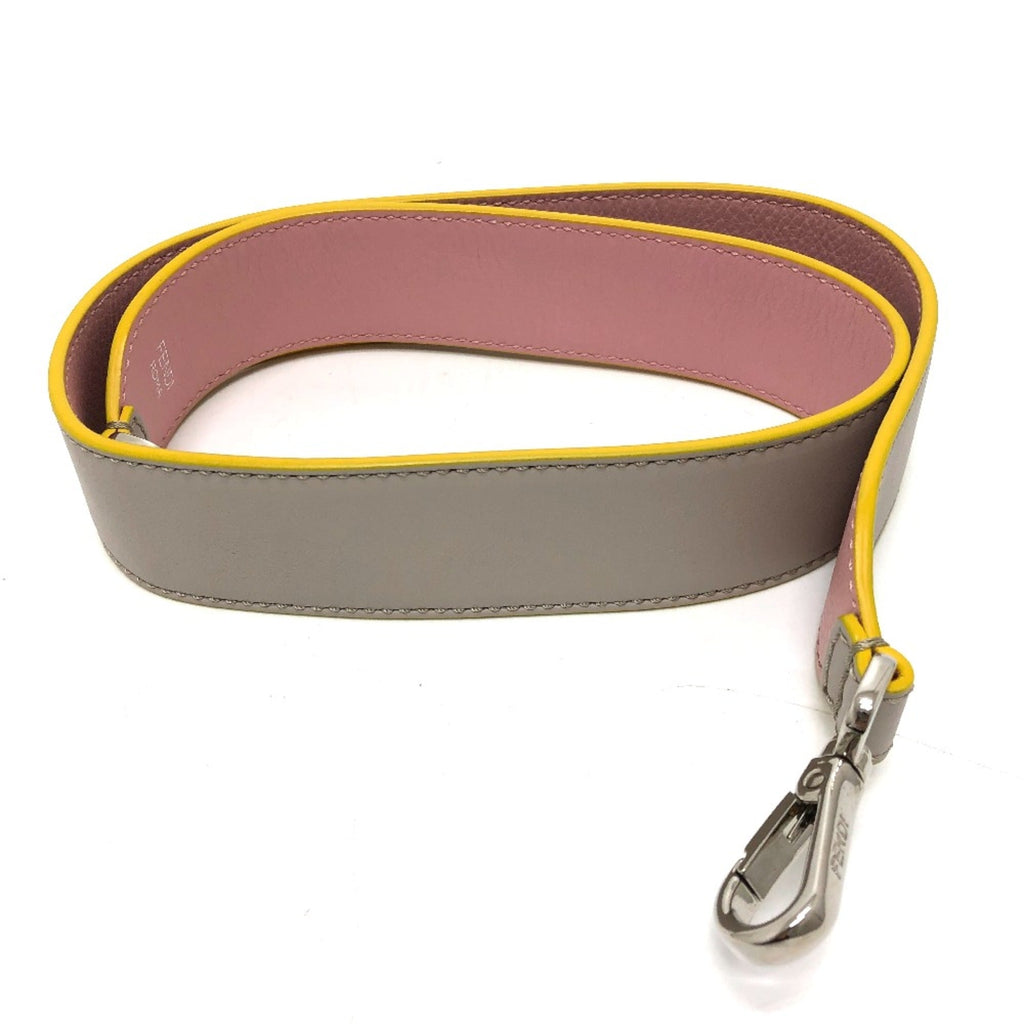 Fendi Gray Leather Chain/Shoulder Wallet