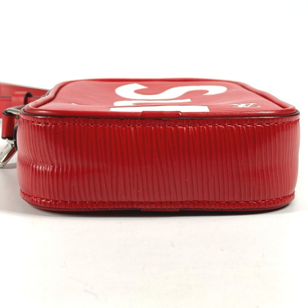 Louis Vuitton Red Color White Epi Leather Pochette Shoulder Bag