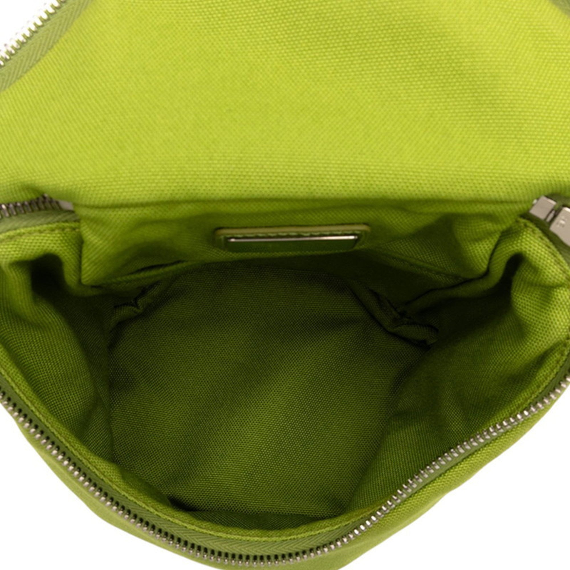 Prada Green Canvas Leather Pouch Shoulder Bag