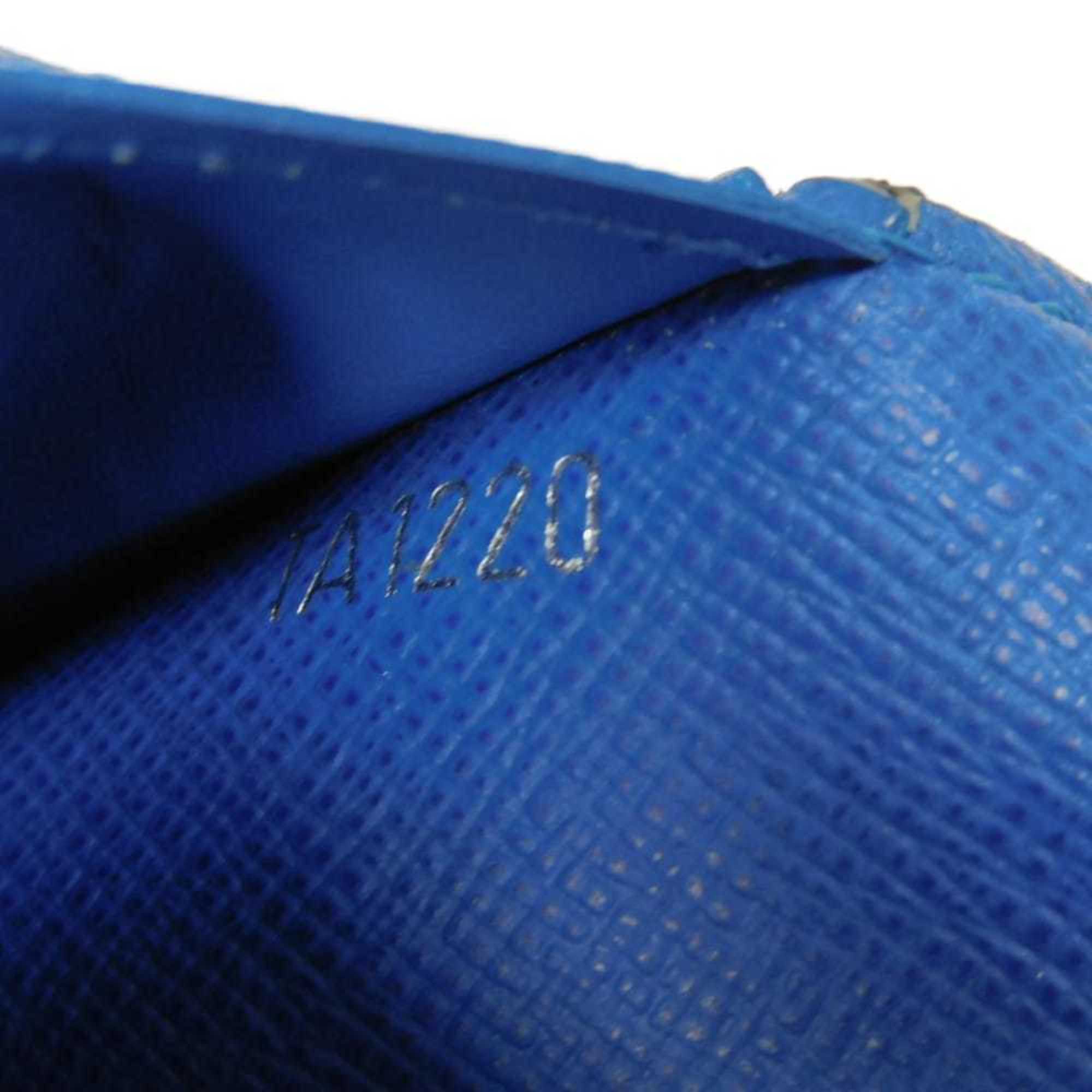Louis Vuitton Black Blue Noir Taiga Leather Long Wallet