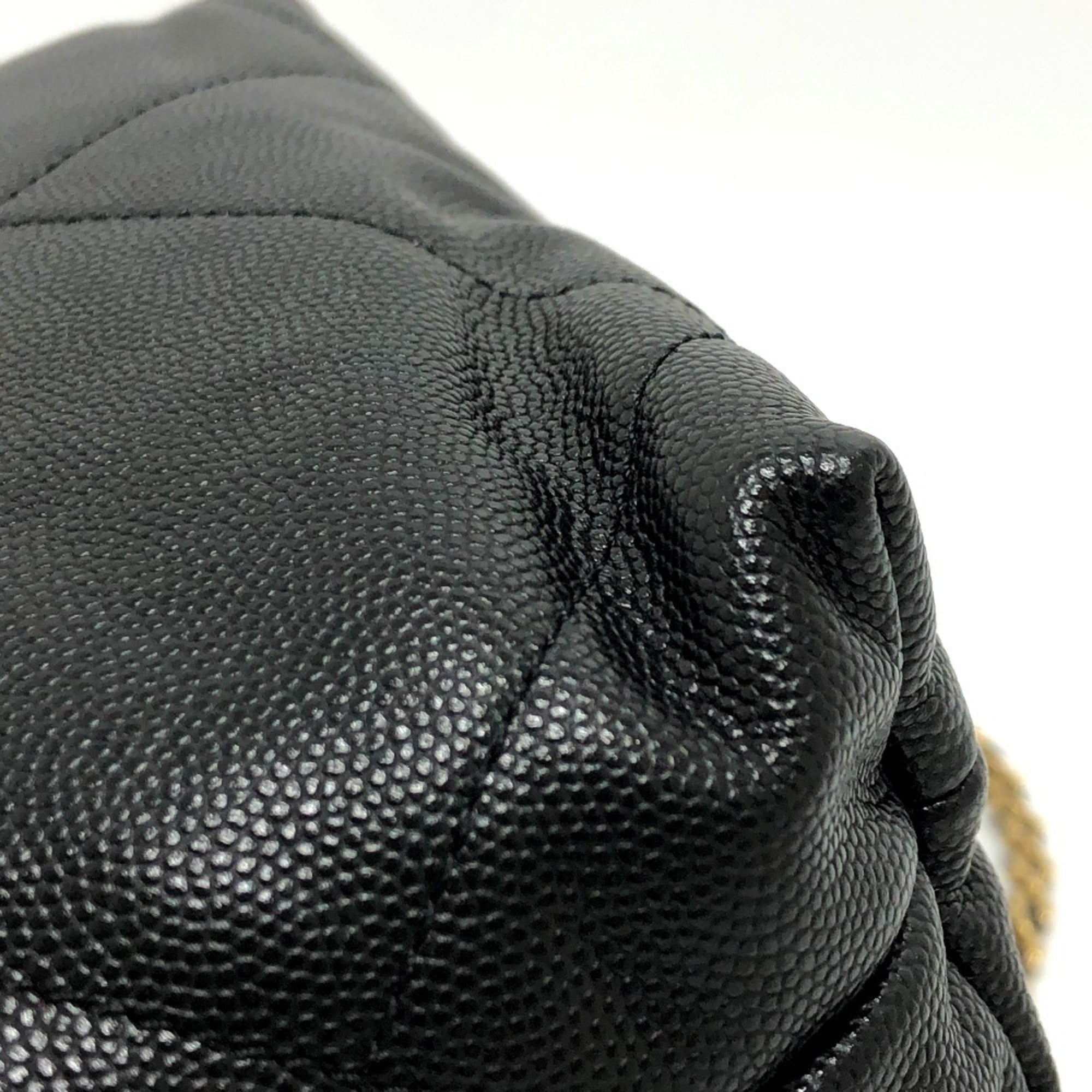 Chanel Black Grained Calfskin Shoulder Bag