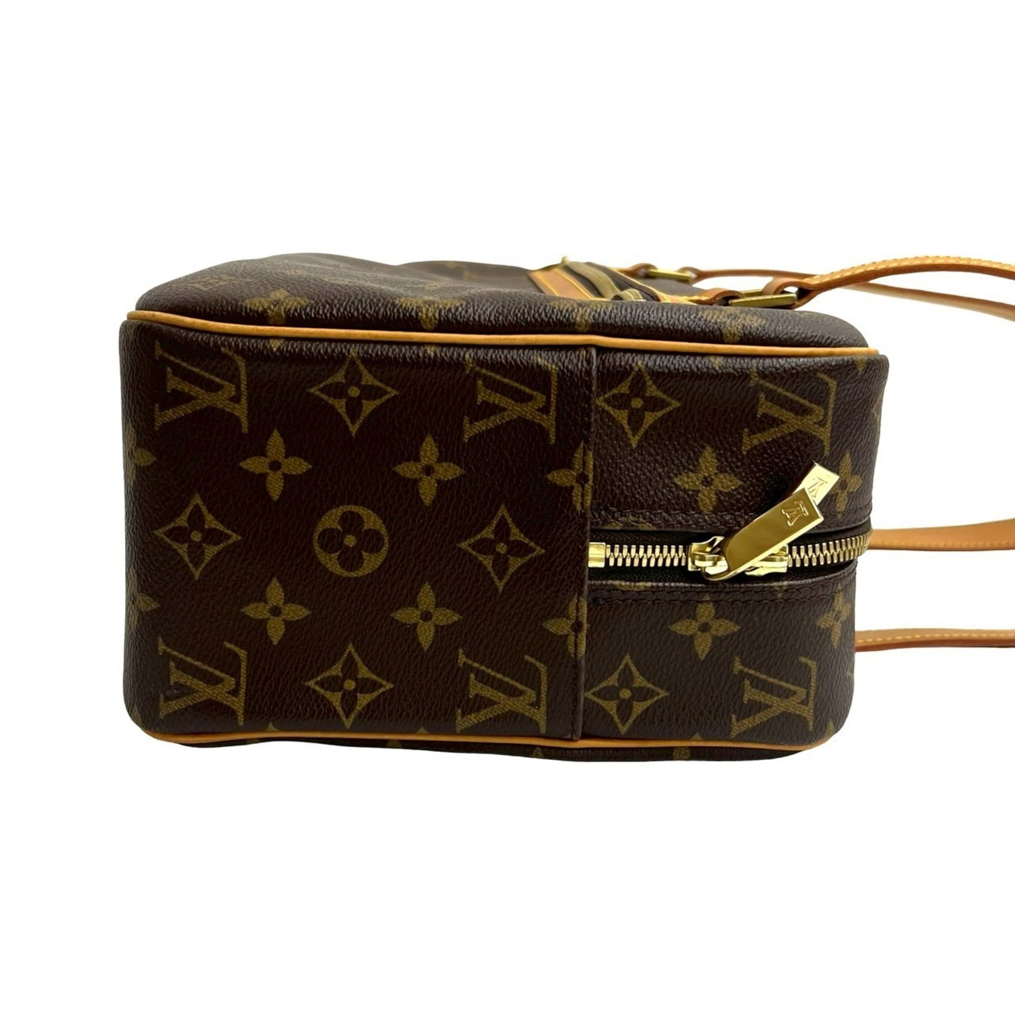 Louis Vuitton Brown Leather Pvc Shoulder Bag Tote Bag
