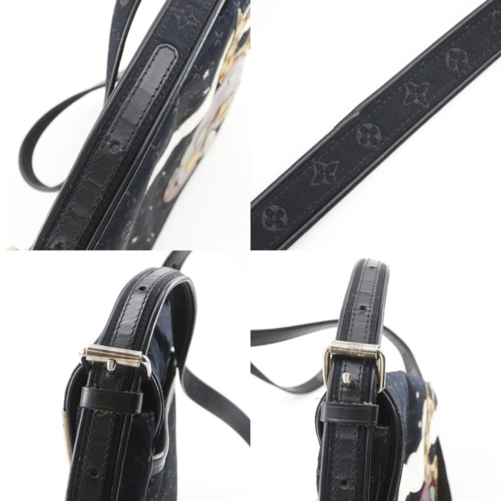 Louis Vuitton Black Monogram Satin Monogram Vernis Leather Shoulder Bag