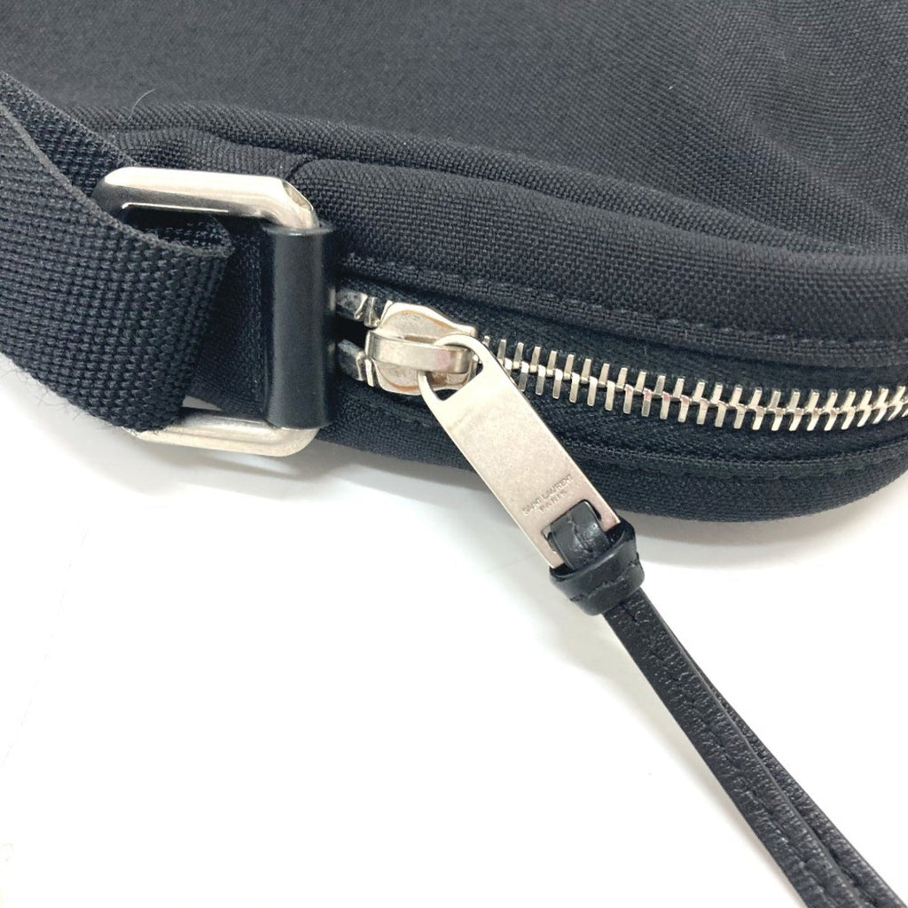 Saint Laurent Black Canvas Leather Shoulder Bag (Pre-Owned)