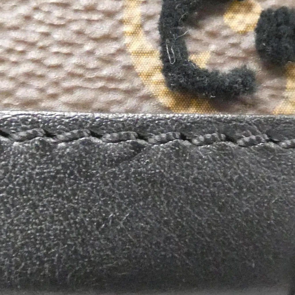 Louis Vuitton Black Brown Marron Coated Canvas Shoulder Bag