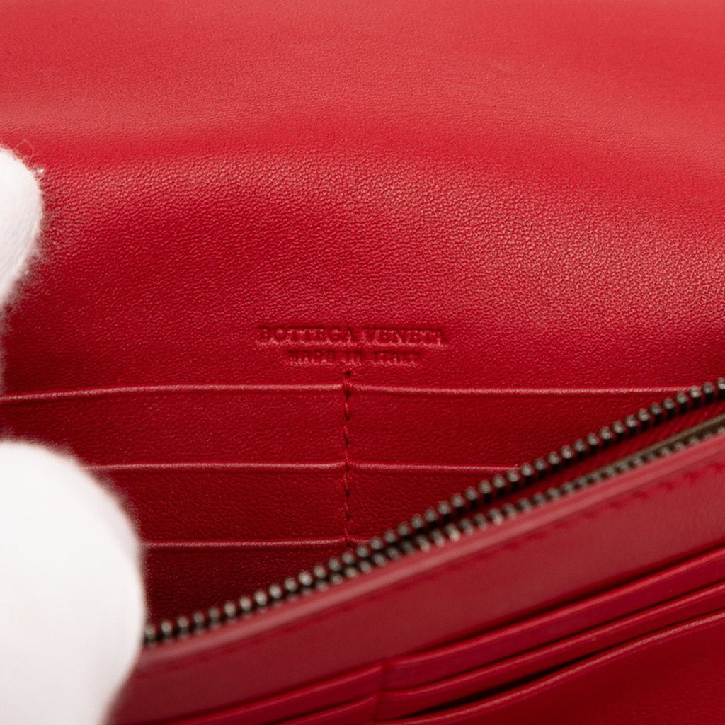 Bottega Veneta Red Color Leather Shoulder Bag
