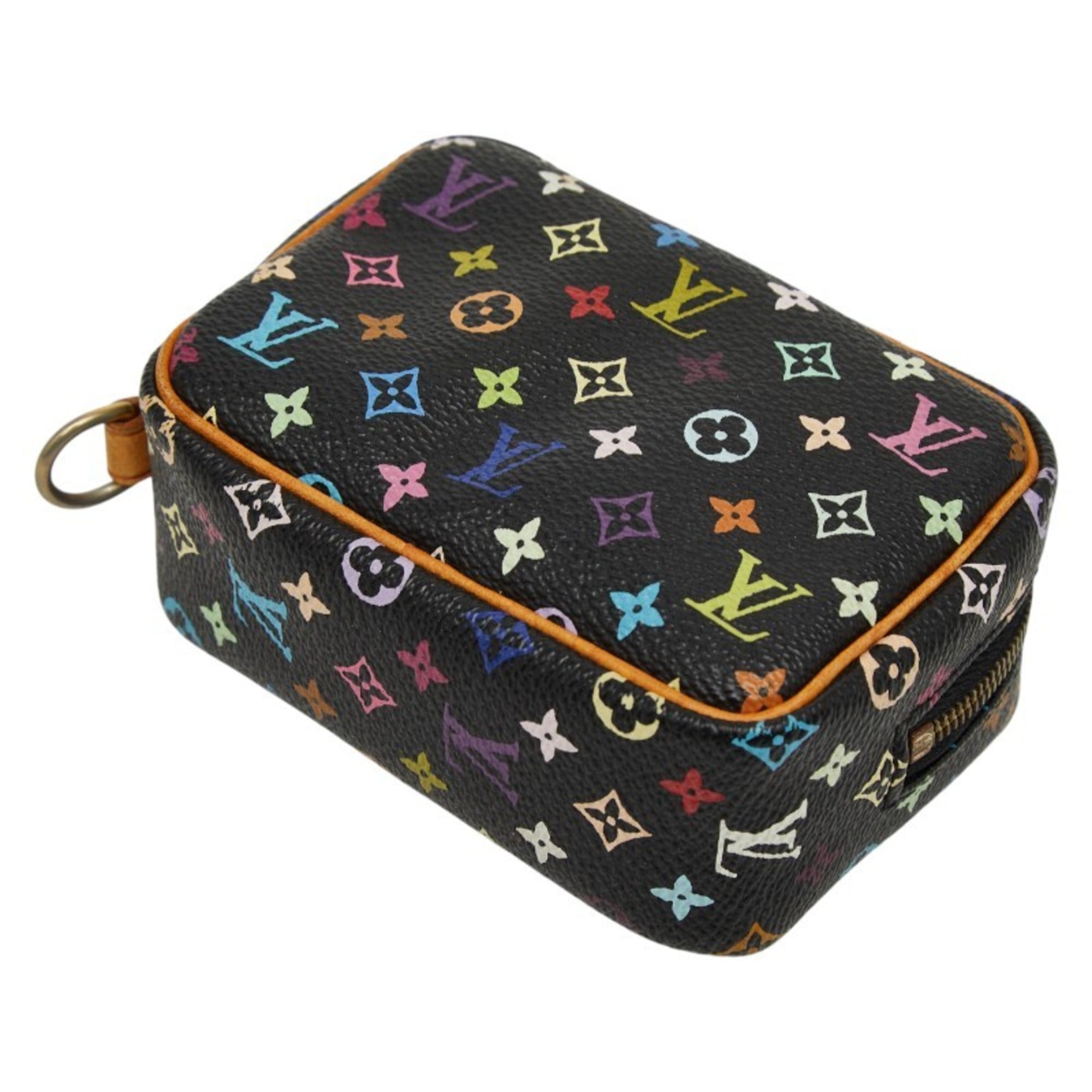 Louis Vuitton Black Multi-Color Pvc Leather Pouch