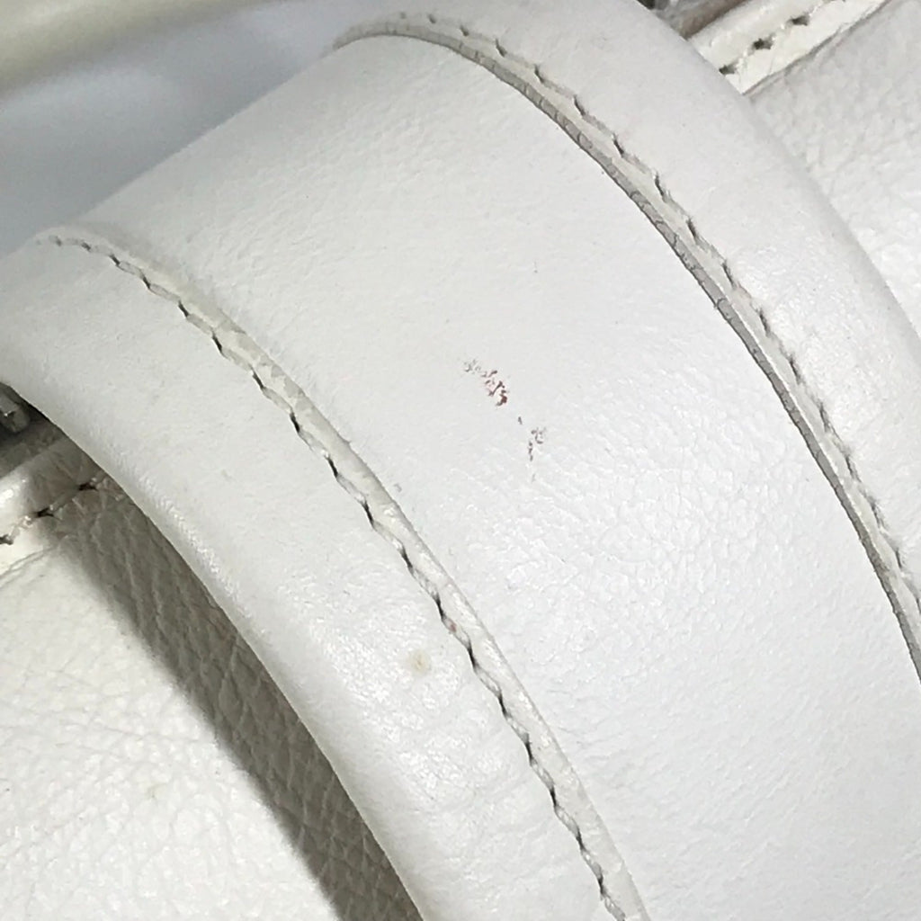 Christian Dior White Leather Boston Bag Handbag (Pre-Owned)