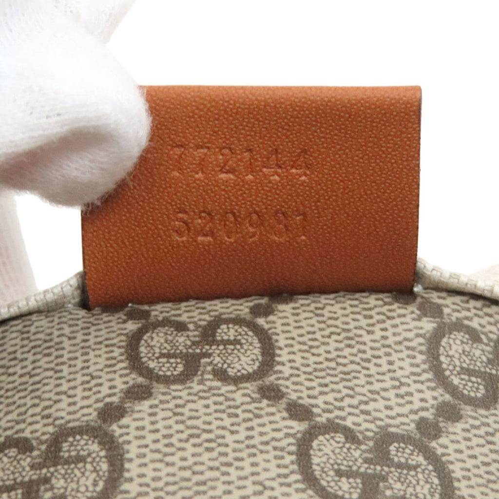 Gucci Beige Brown Canvas Handbag Pouch (Pre-Owned)