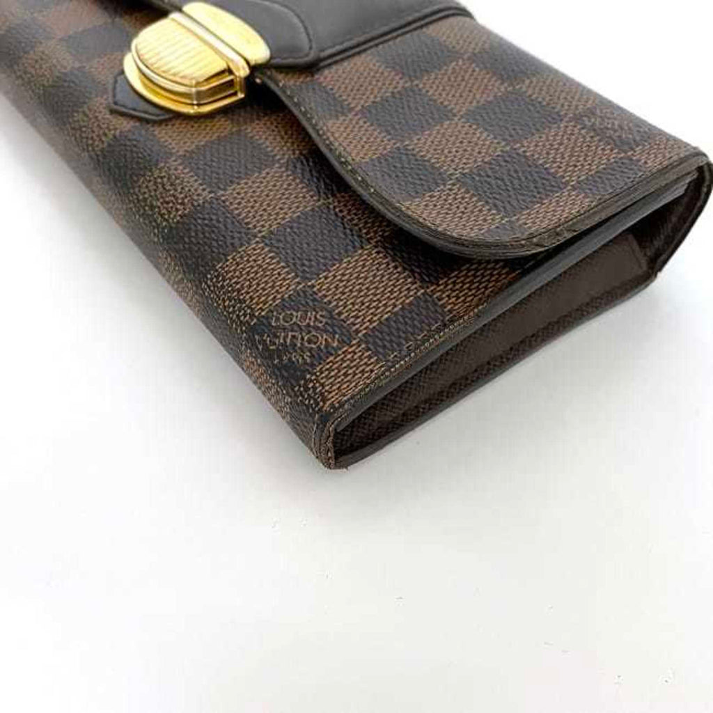Louis Vuitton Damier Brown Damier Canvas Ebene Damier Canvas Long Wallet