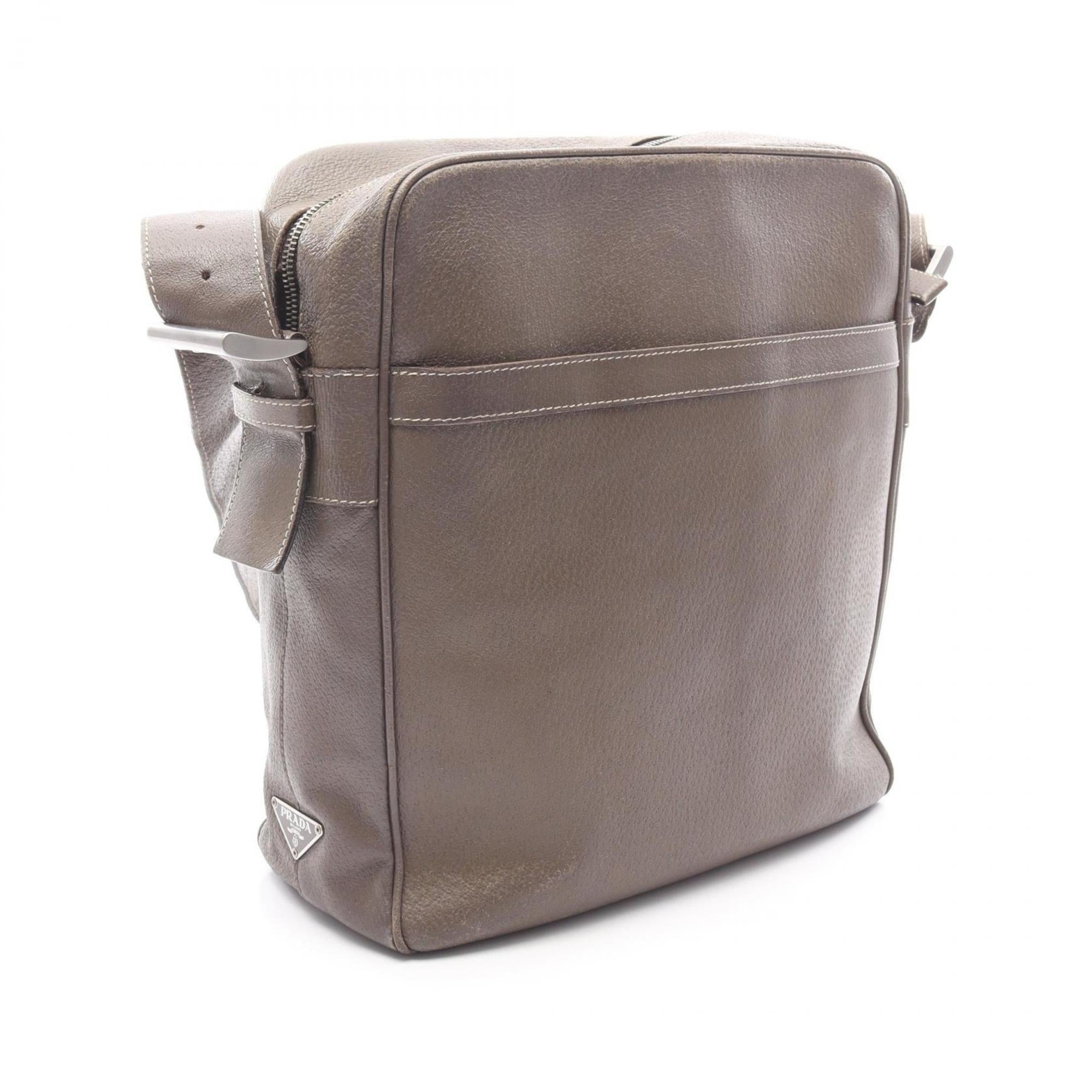 Prada Brown Leather Shoulder Bag