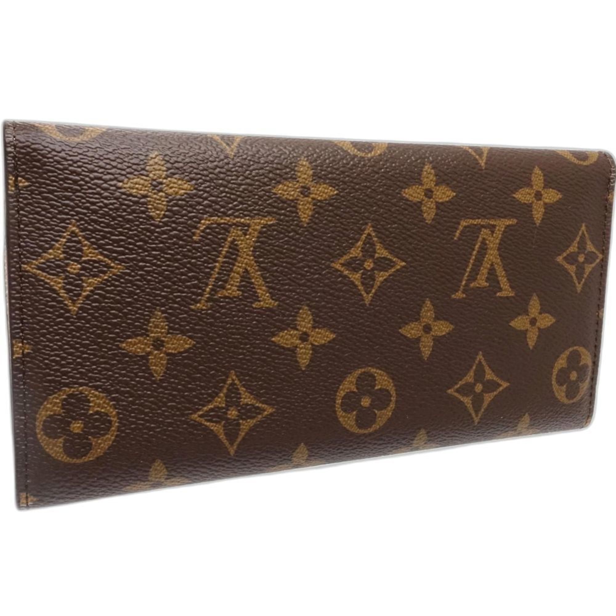 Louis Vuitton Brown Pink Monogram Long Wallet (Tri-Fold)