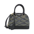 Louis Vuitton Beige Black Leather Handbag