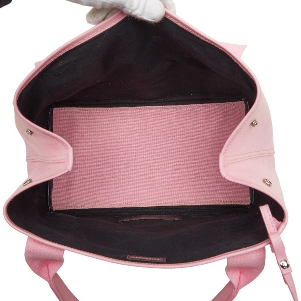 Balenciaga Pink Canvas Leather Hand