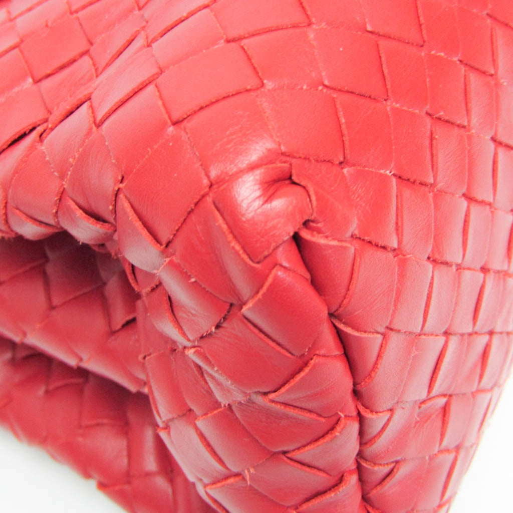 Bottega Veneta Roma Bag Intrecciato Nappa Red Leather Shoulder Bag Bag