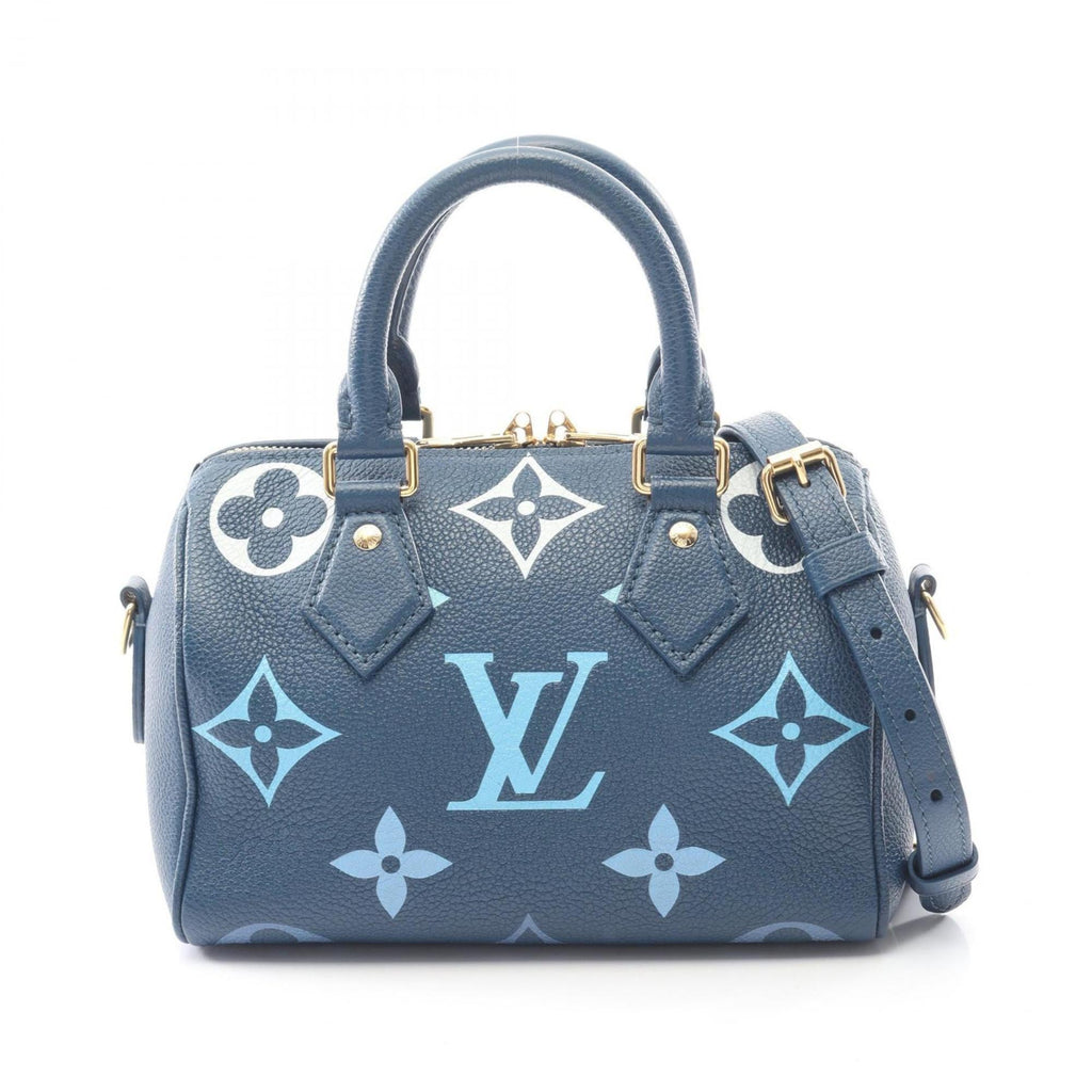 Louis Vuitton Blue Monogram Empreinte Leather Handbag