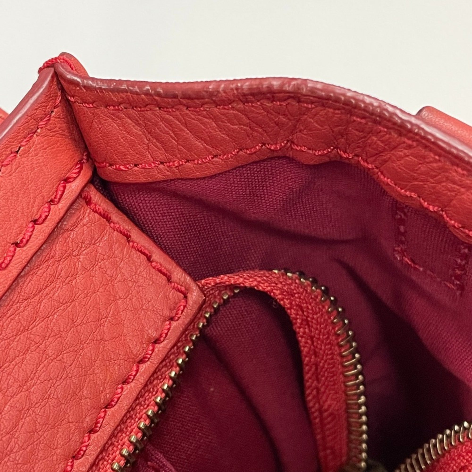 Celine Red Leather Handbag