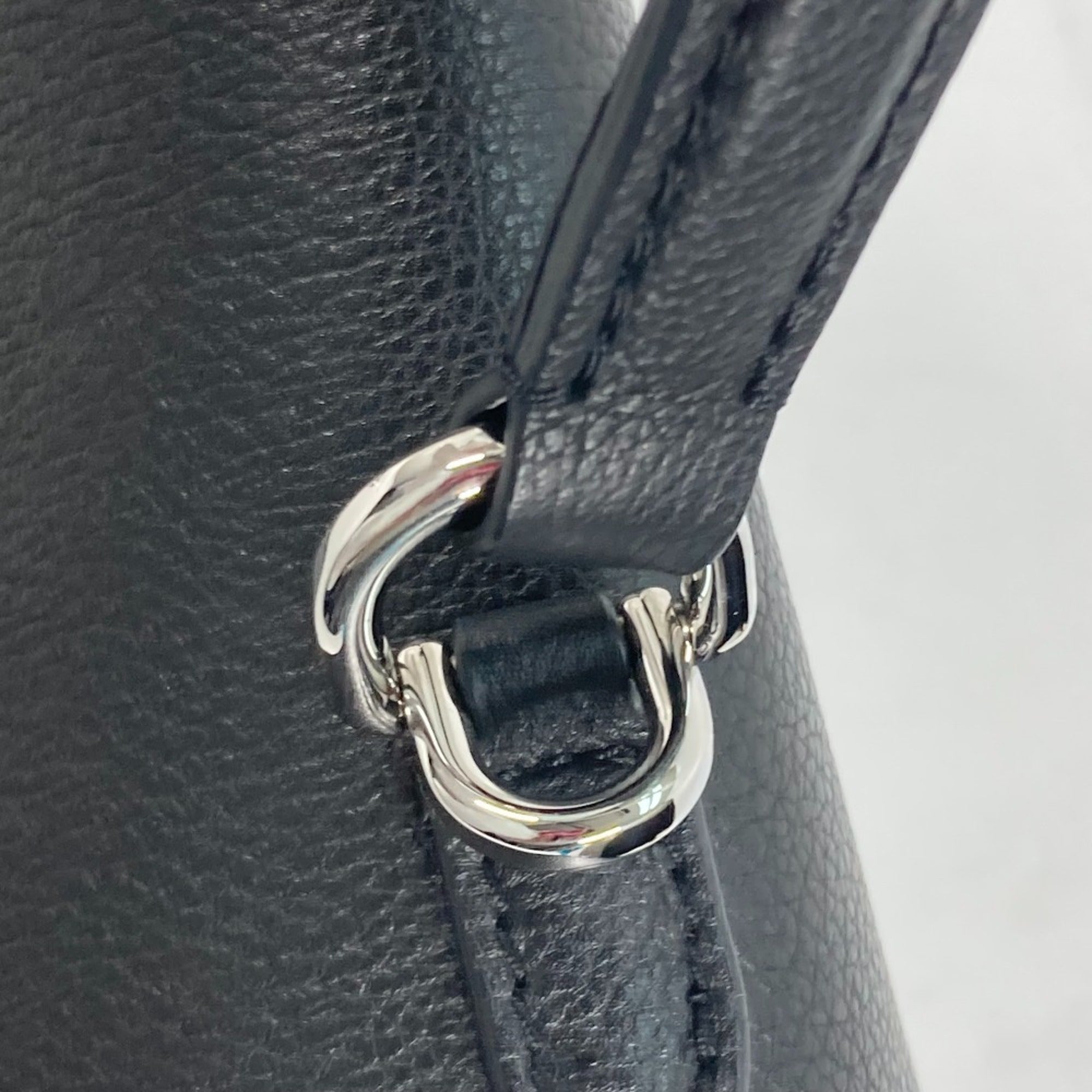 Louis Vuitton Black Noir Leather Handbag Tote Bag