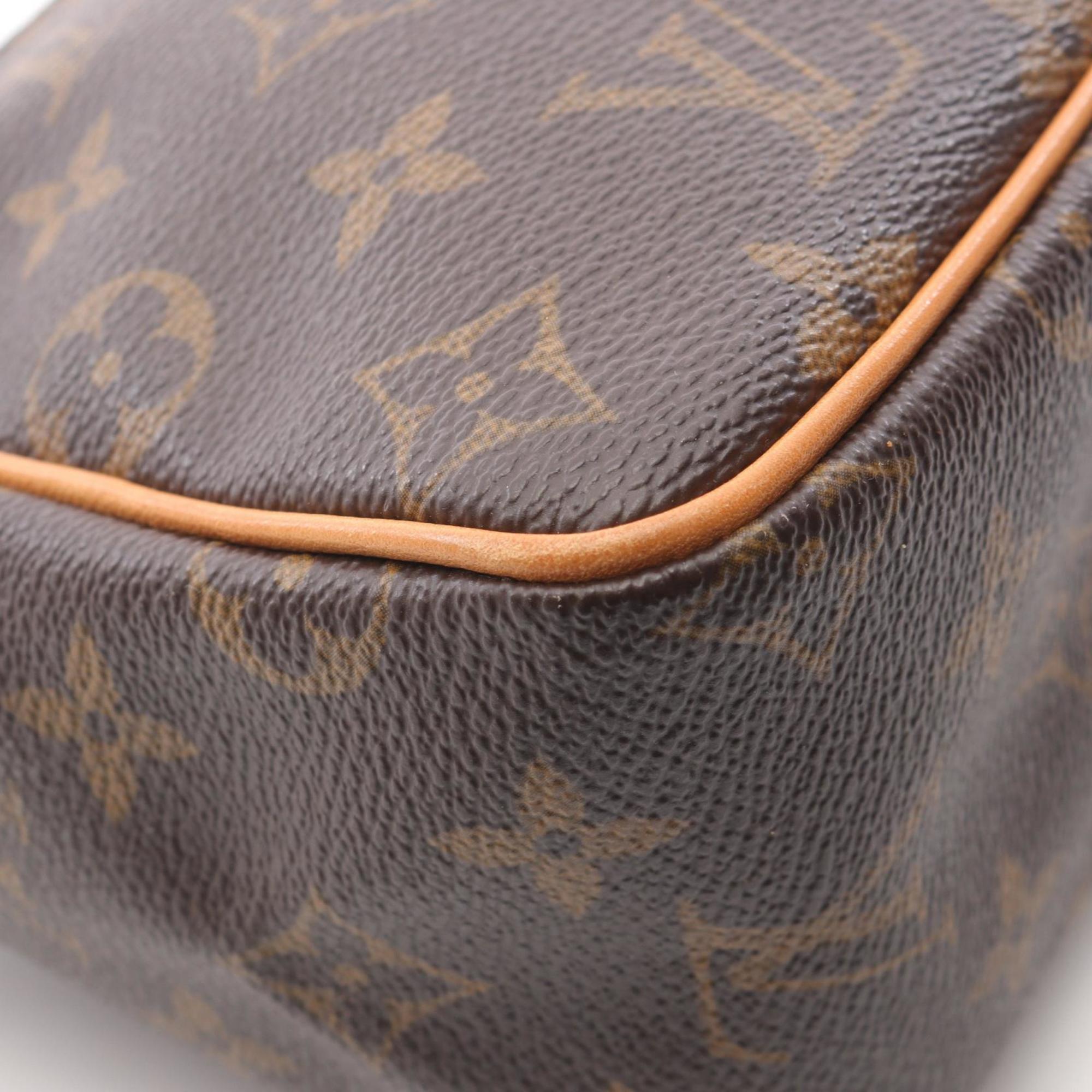 Louis Vuitton Brown Coated Canvas Leather Shoulder Bag