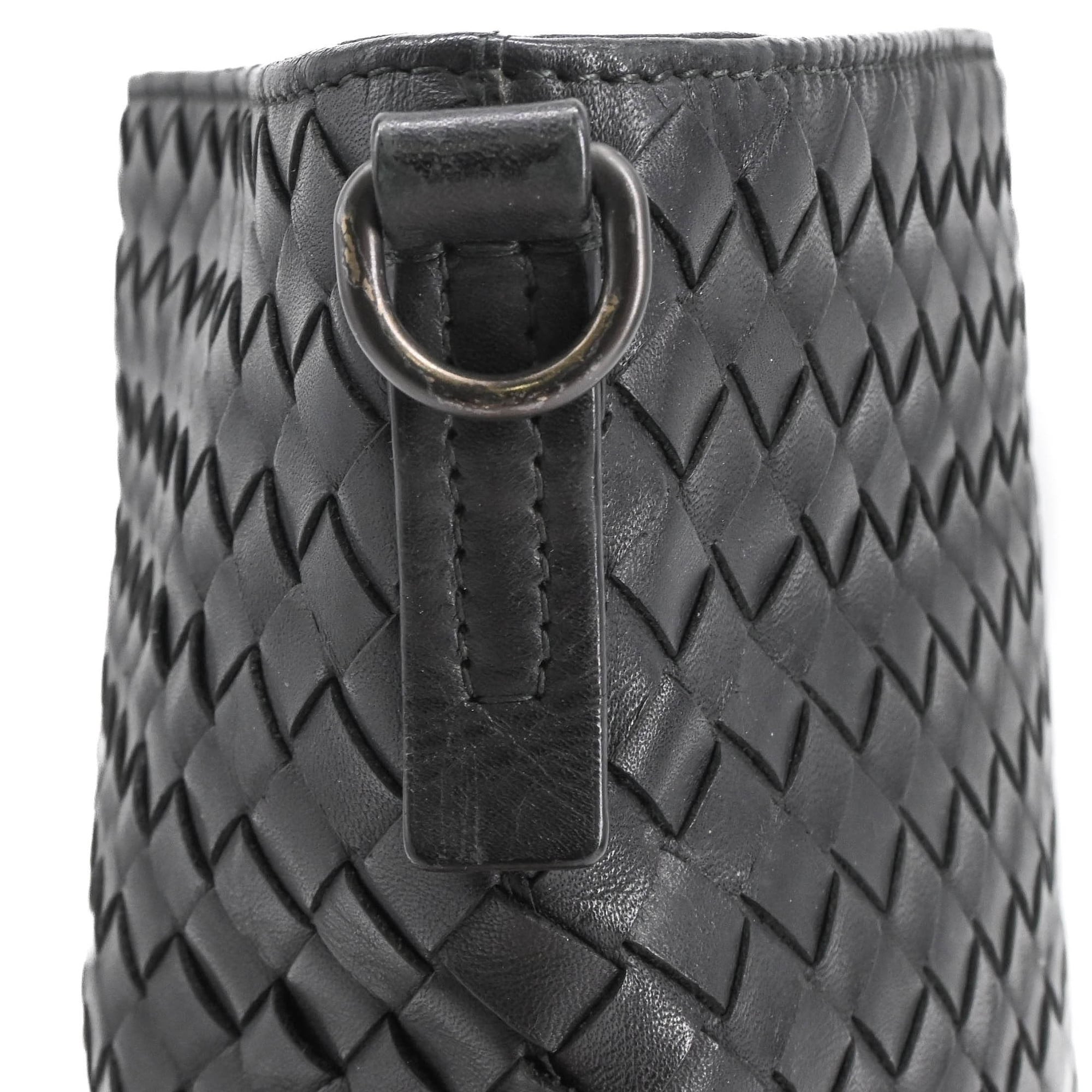 Bottega Veneta Black Intrecciato Leather Shoulder Bag