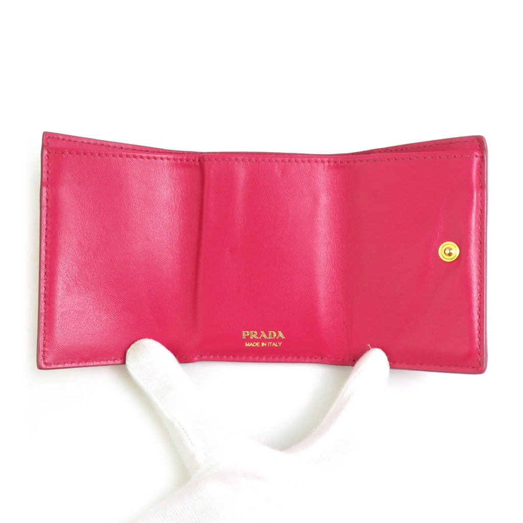 Prada Pink Leather Wallet (Tri-Fold)