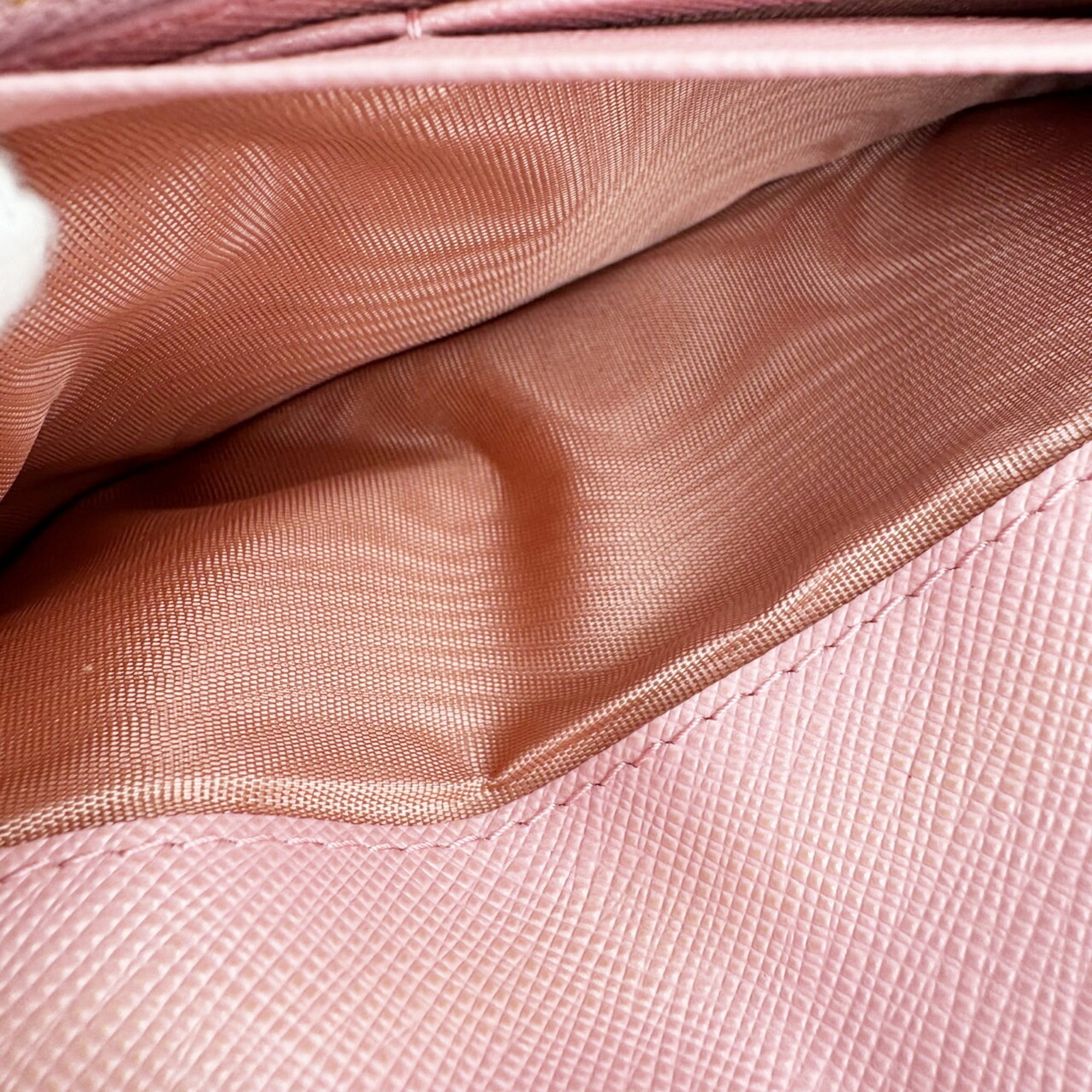 Prada Saffiano Pink Saffiano Long Wallet (Bi-Fold)