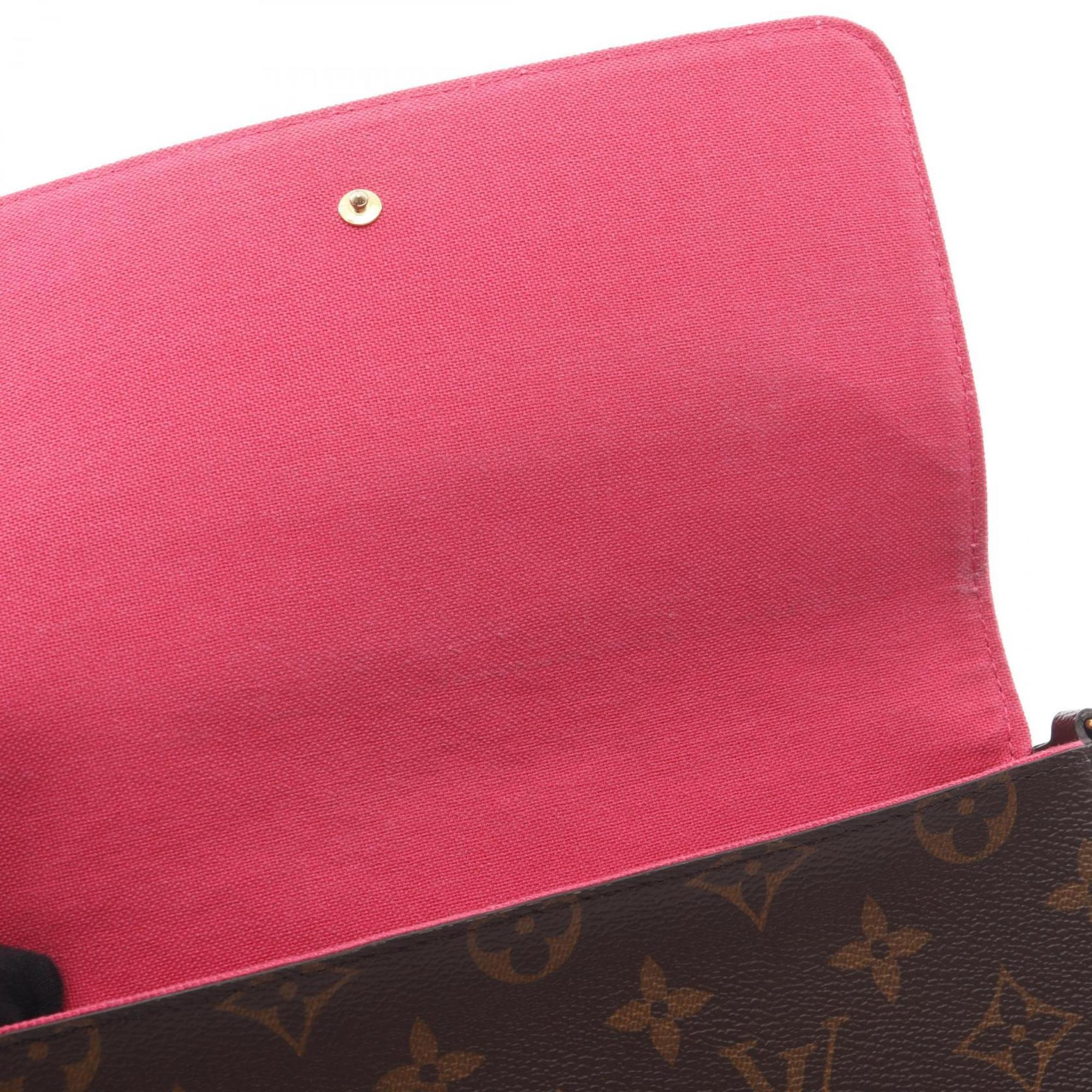 Louis Vuitton Brown Monogram Multi-Color Coated Canvas Leather Handbag Pochette Pouch Shoulder Bag