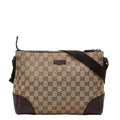 Gucci Brown Canvas Leather Shoulder Bag (Pre-Owned)