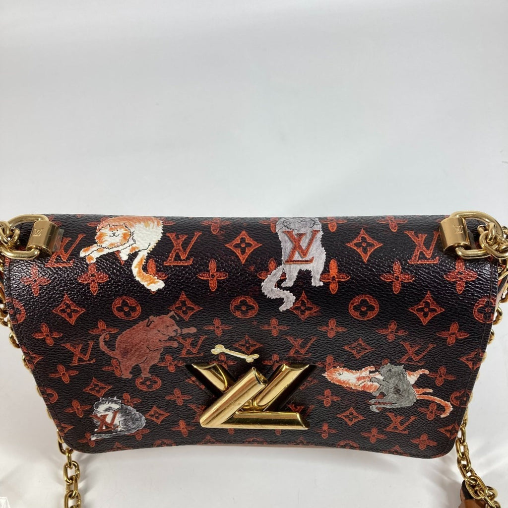 Louis Vuitton Brown Orange Monogram Leather Shoulder Bag