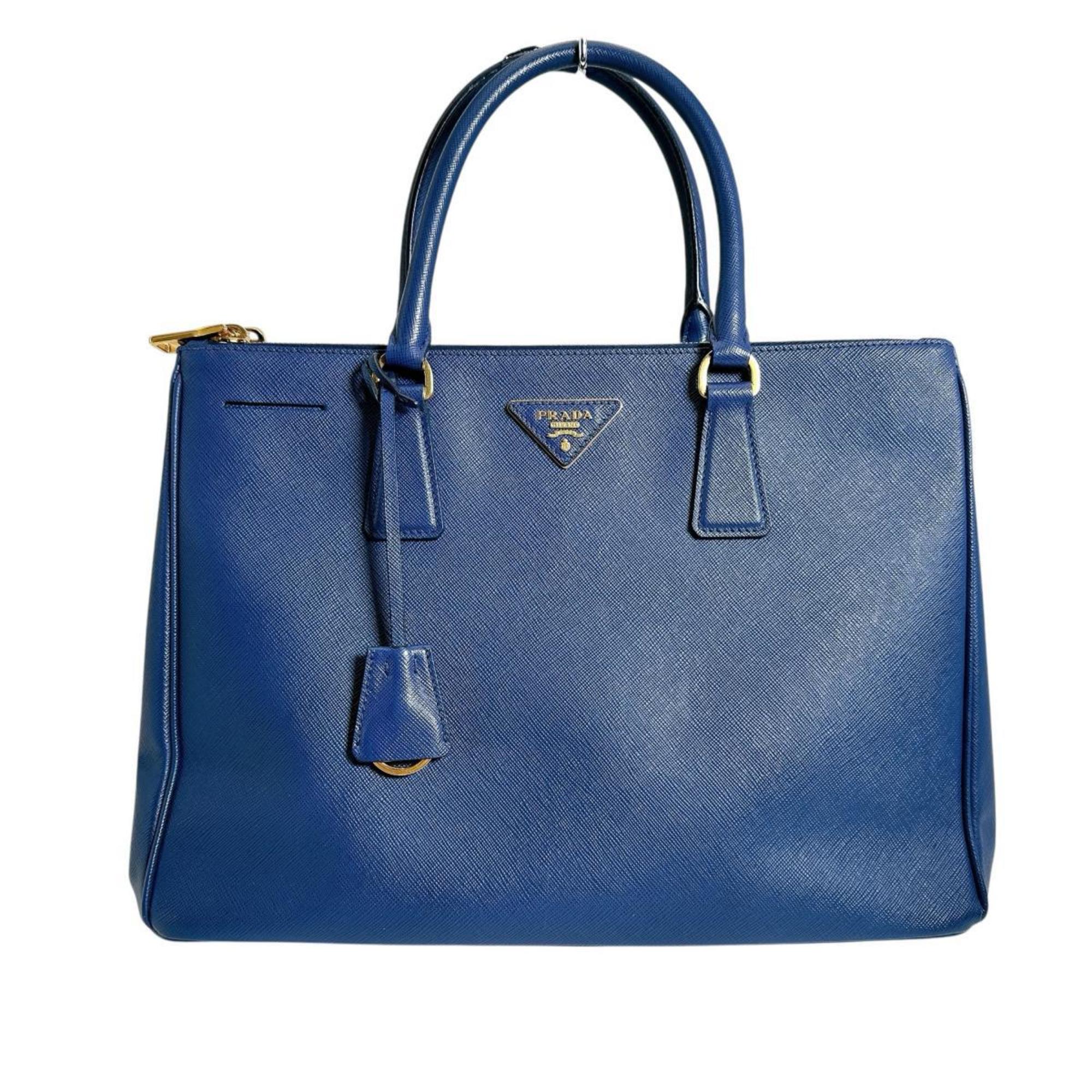 Prada Blue Leather Handbag Shoulder Bag