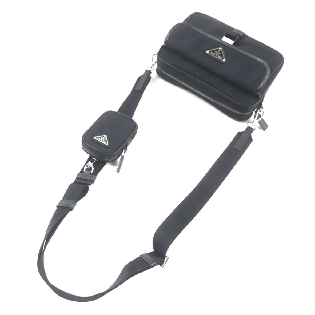 Prada Black Nylon Saffiano Shoulder Bag