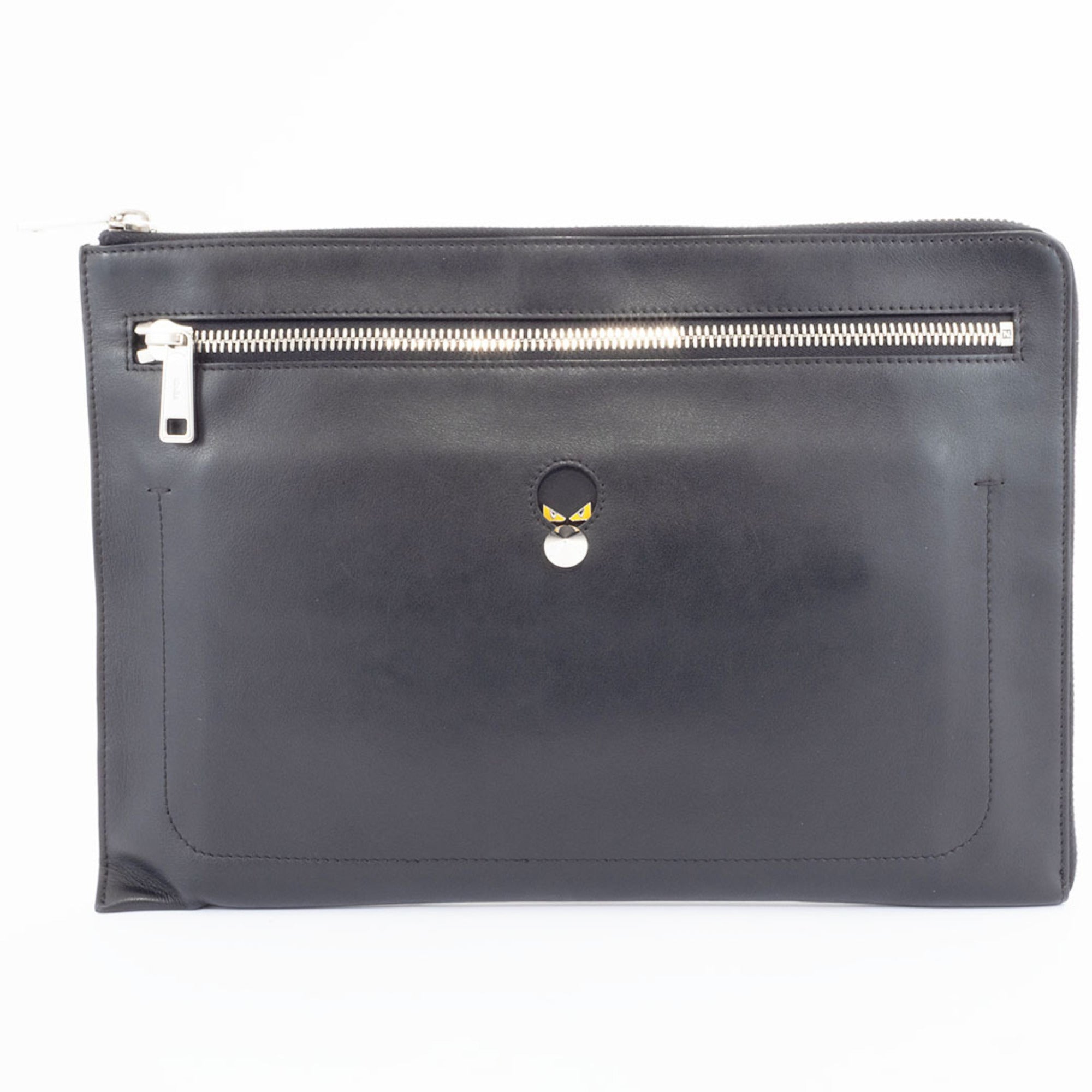 Fendi Black Leather Clutch Bag
