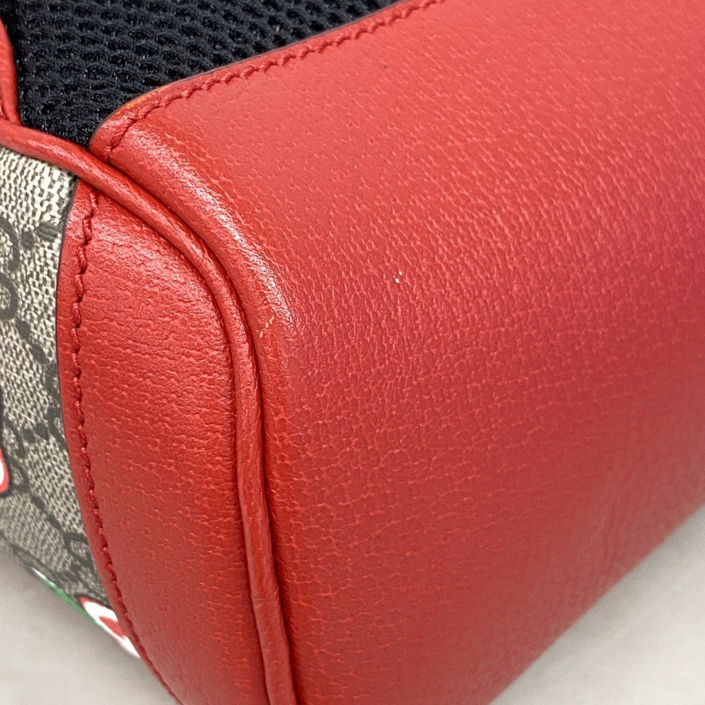 Gucci Beige Red Color Pvc Backpack (Pre-Owned)