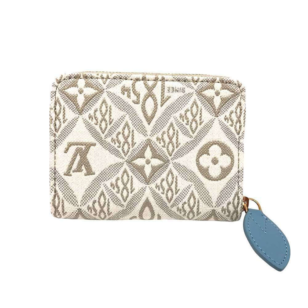 Louis Vuitton White Jacquard Coin Purse/Coin Case