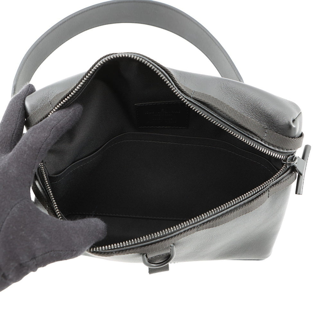 Louis Vuitton Black Noir Leather Messenger Bag Shoulder Bag