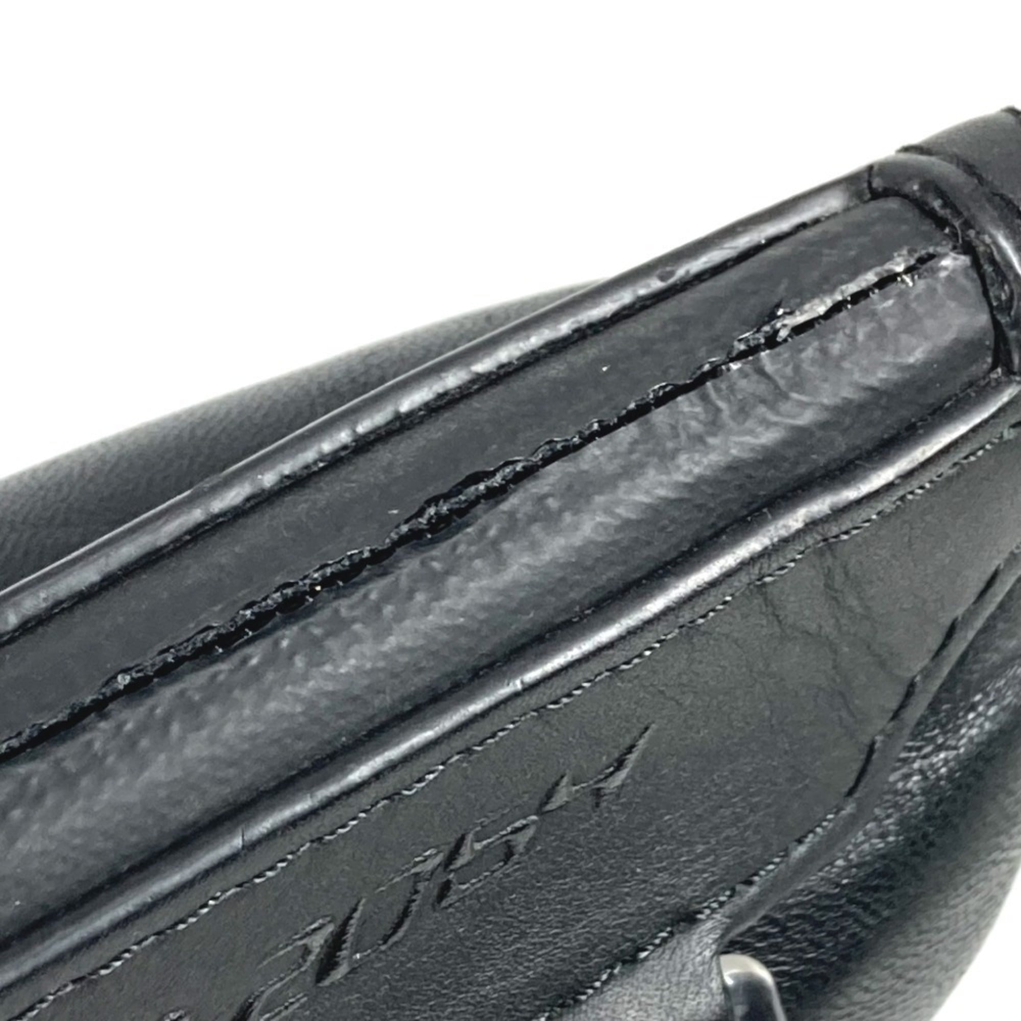 Louis Vuitton Black Noir Leather Clutch Bag Pochette Pouch
