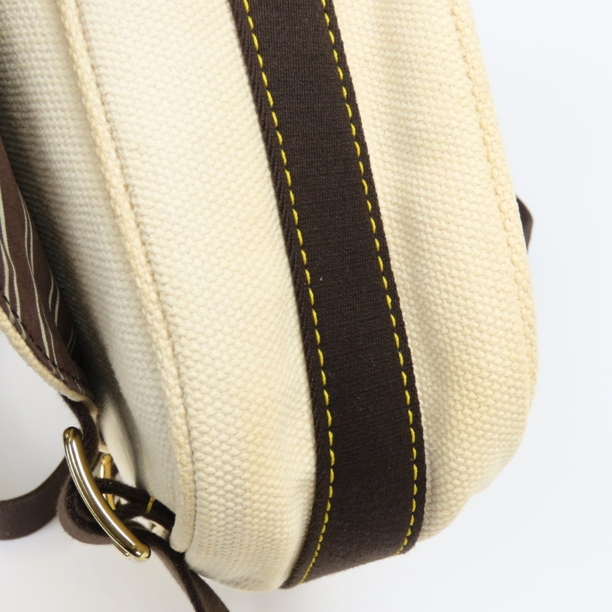Louis Vuitton Brown Ecru Ivory Canvas Shoulder Bag